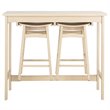 Safavieh Colbie 3 Piece Counter Height Dining Set in White Oak