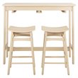 Safavieh Colbie 3 Piece Counter Height Dining Set in White Oak