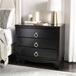Safavieh Hannon 3-Drawers Wood Bedroom Nightstand in Black/Brass
