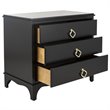 Safavieh Hannon 3-Drawers Wood Bedroom Nightstand in Black/Brass
