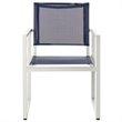 Safavieh Neval Stackable Patio Chair in Navy and White (Set of 2)