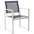 Safavieh Neval Stackable Patio Chair in Navy and White (Set of 2)