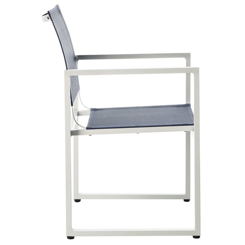 Safavieh Neval Stackable Patio Chair in Navy and White (Set of 2)