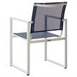 Safavieh Neval Stackable Patio Chair in Navy and White (Set of 2)