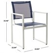 Safavieh Neval Stackable Patio Chair in Navy and White (Set of 2)