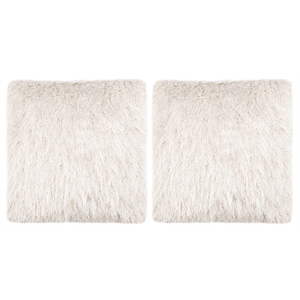 Safavieh Shag Throw Pillow in Metallic Snow