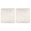 Safavieh Shag Throw Pillow in Metallic Snow