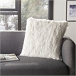 Safavieh Shag Throw Pillow in Metallic Snow