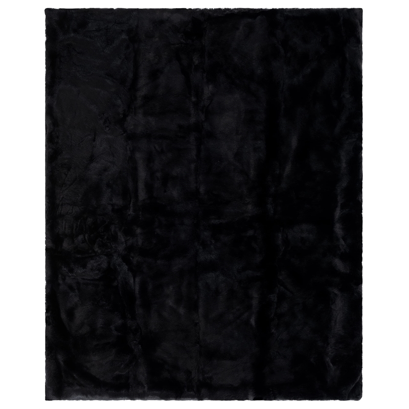 Safavieh Faux Mink Fur Throw Blanket in Onyx
