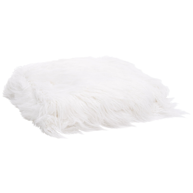 Safavieh Faux Cuddle Fur Throw Blanket in Snow White