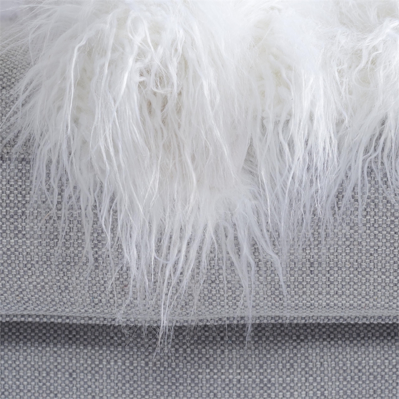 Safavieh Faux Cuddle Fur Throw Blanket in Snow White