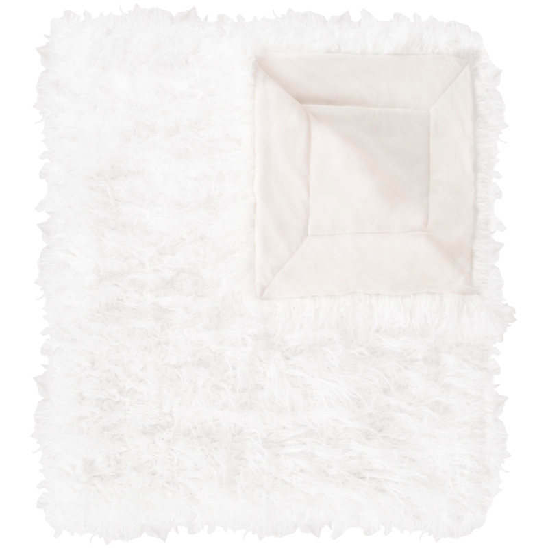 Safavieh Faux Cuddle Fur Throw Blanket in Snow White
