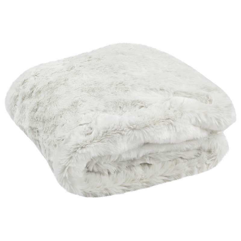 Safavieh Faux Chinchilla Fur Throw Blanket in Snow White