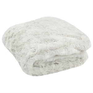 Safavieh Faux Chinchilla Fur Throw Blanket in Snow White