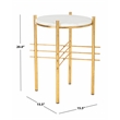 Safavieh Jenesis Round Marble and Iron Accent Table in White / Gold