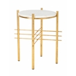 Safavieh Jenesis Round Marble and Iron Accent Table in White / Gold