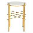 Safavieh Jenesis Round Marble and Iron Accent Table in White / Gold