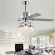 Safavieh Parlin Iron and Wood Ceiling Light Fan in Chrome