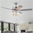 Safavieh Dresher Wood and Iron Ceiling Light Fan in Chrome