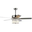 Safavieh Dresher Wood and Iron Ceiling Light Fan in Chrome