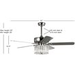 Safavieh Dresher Wood and Iron Ceiling Light Fan in Chrome