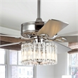 Safavieh Dresher Wood and Iron Ceiling Light Fan in Chrome