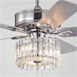 Safavieh Dresher Wood and Iron Ceiling Light Fan in Chrome