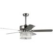 Safavieh Dresher Wood and Iron Ceiling Light Fan in Chrome