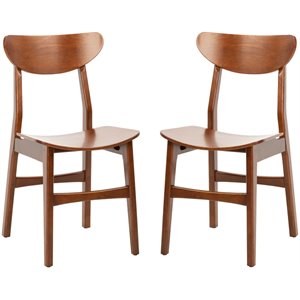 Safavieh Lucca Retro Wood Dining Chair in Walnut