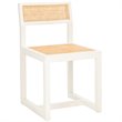 Safavieh Bernice Cane Elm Wood Dining Chair in White / Natural