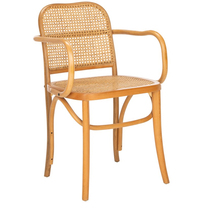 Safavieh Keiko Cane Dining Arm Chair in Natural