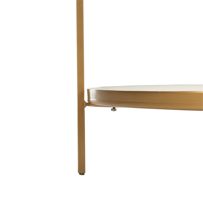 Safavieh Tia Round 5 Tier Iron Etagere In White / Brass