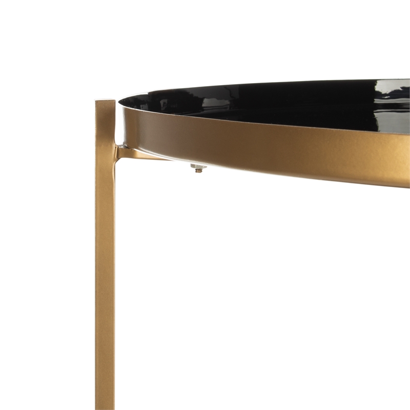 Safavieh Tia Round 5 Tier Iron Etagere in Black / Brass