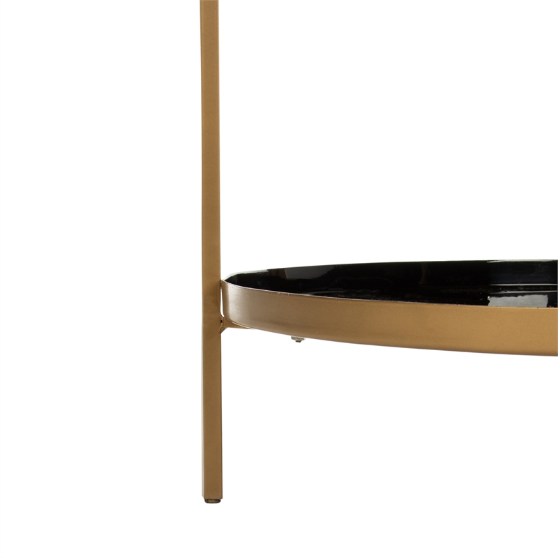 Safavieh Tia Round 5 Tier Iron Etagere in Black / Brass