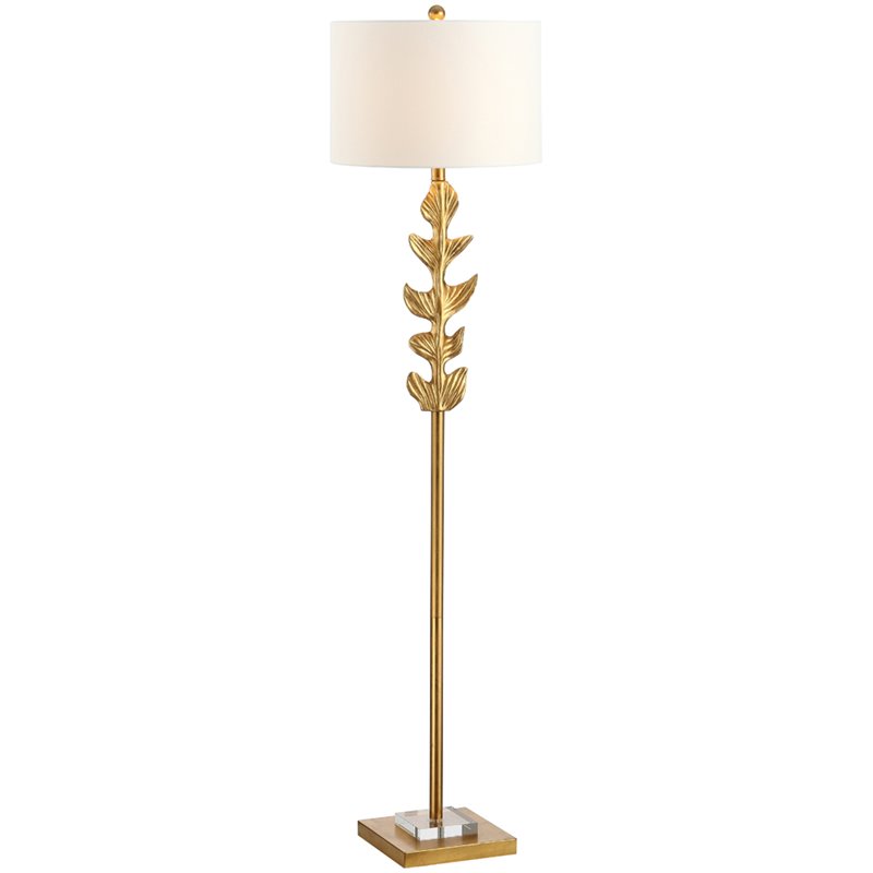 Safavieh Georgiana Resin Body Floor Lamp in Gold Leaf/Crystal Base