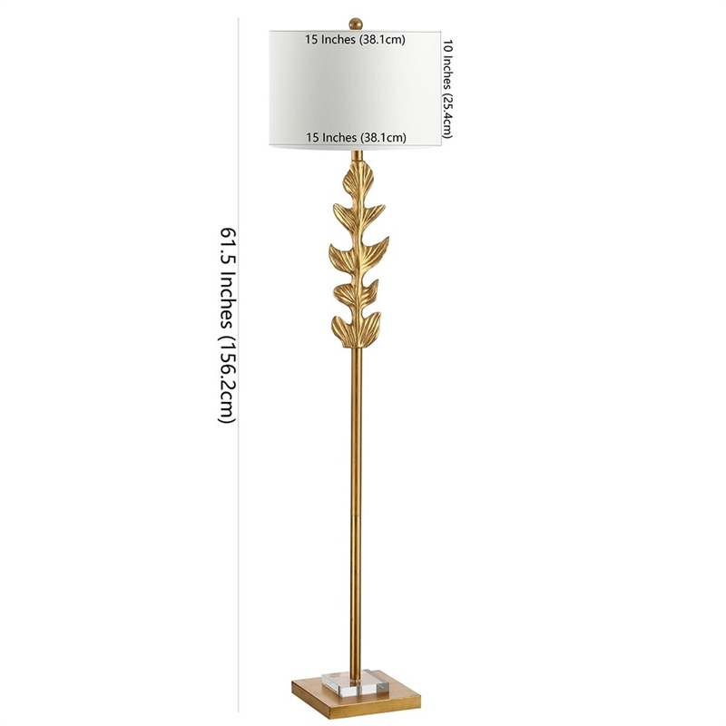 Safavieh Georgiana Resin Body Floor Lamp in Gold Leaf/Crystal Base