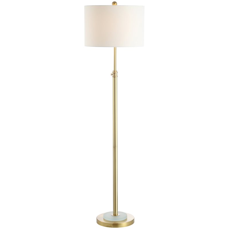 Safavieh Pierson Iron and Crystal Floor Lamp in Brass / White