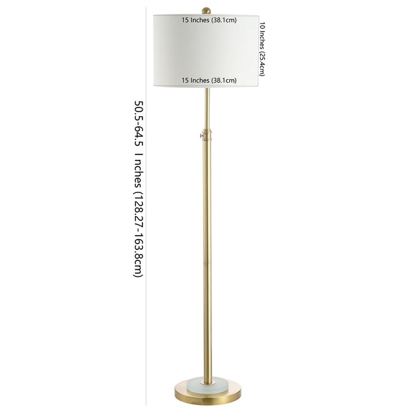 Safavieh Pierson Iron and Crystal Floor Lamp in Brass / White