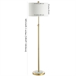 Safavieh Pierson Iron and Crystal Floor Lamp in Brass / White