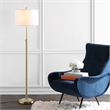 Safavieh Pierson Iron and Crystal Floor Lamp in Brass / White