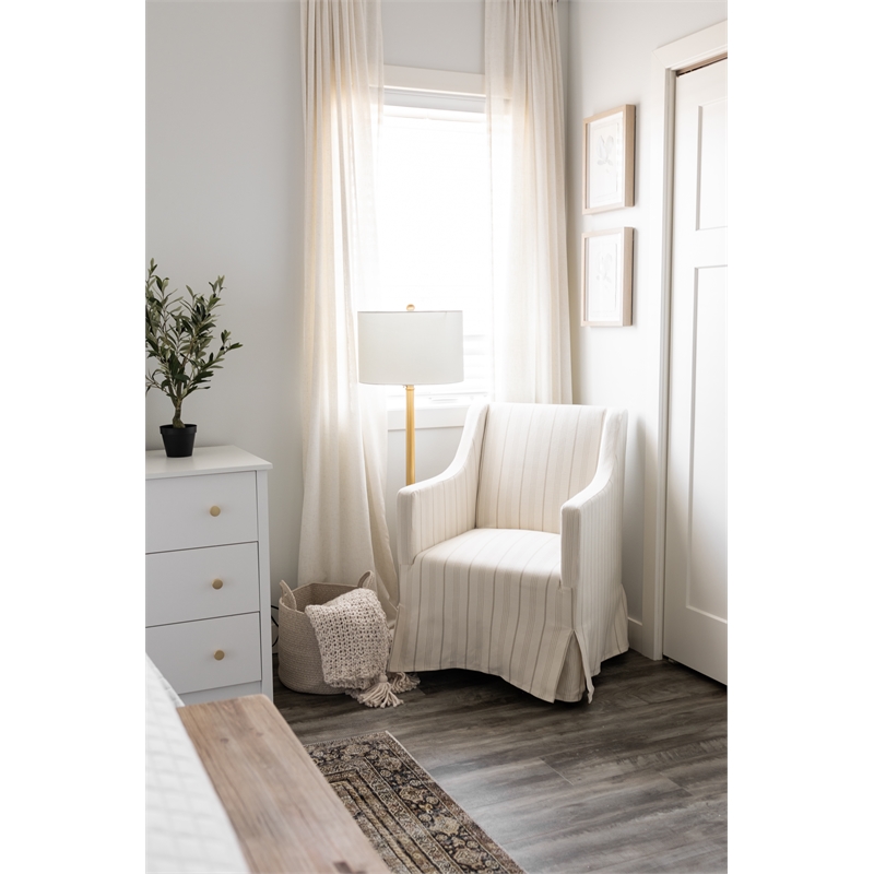 Safavieh Pierson Iron and Crystal Floor Lamp in Brass / White