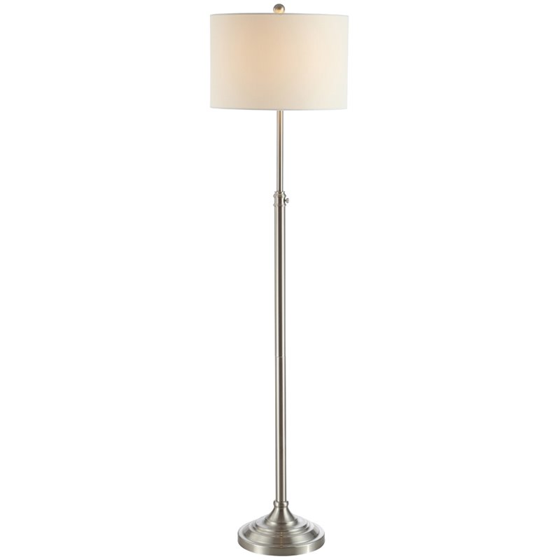 Safavieh Leeland Iron Floor Lamp in Brushed Nickel