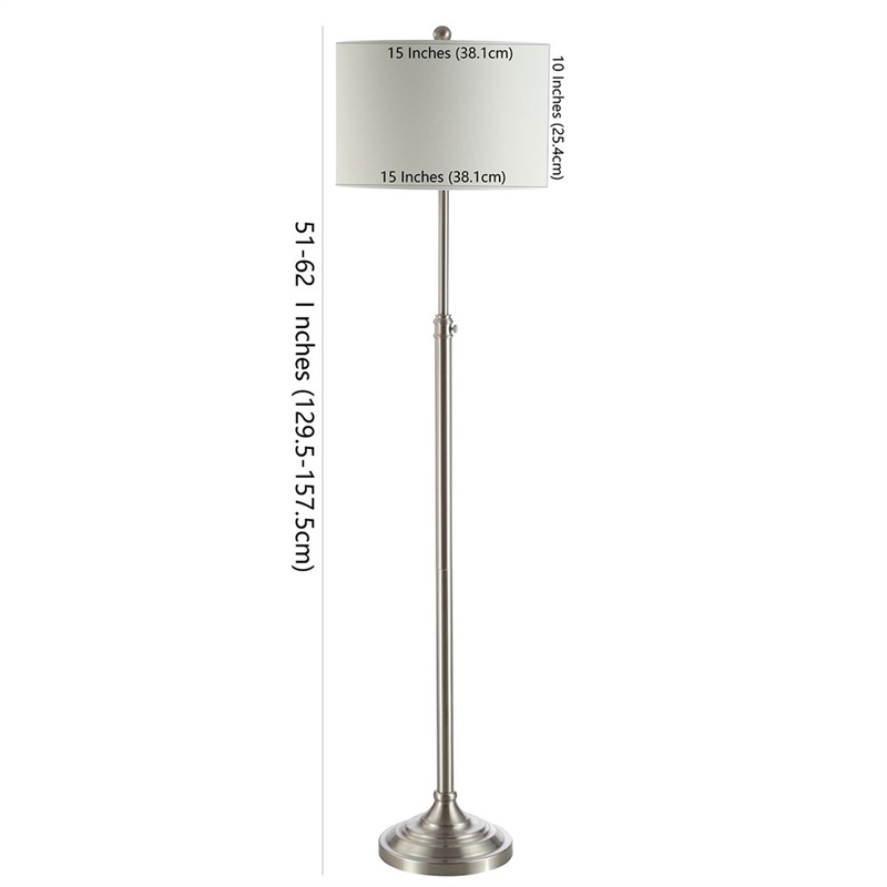 Safavieh Leeland Iron Floor Lamp in Brushed Nickel