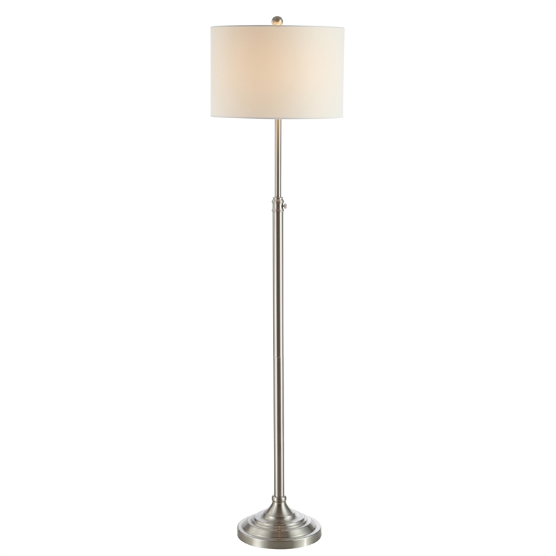 Safavieh Leeland Iron Floor Lamp in Brushed Nickel