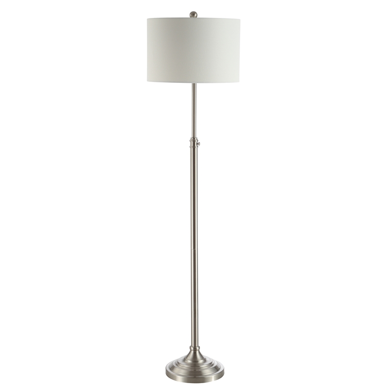 Safavieh Leeland Iron Floor Lamp in Brushed Nickel