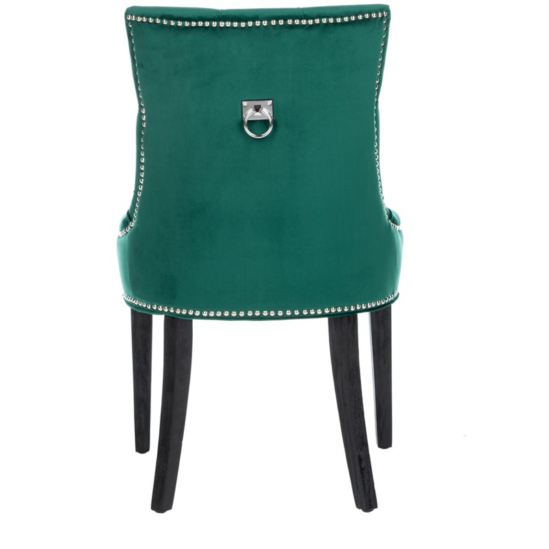 Safavieh Harlow Velvet Tufted Dining Side Chair in Emerald (Set of 2)