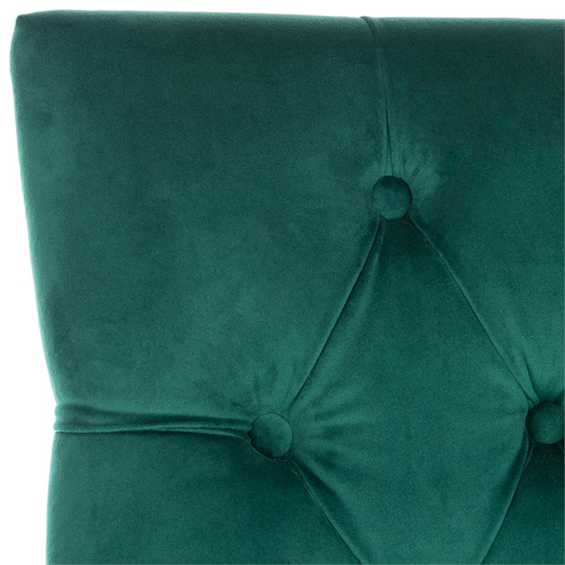 Safavieh Harlow Velvet Tufted Dining Side Chair in Emerald (Set of 2)