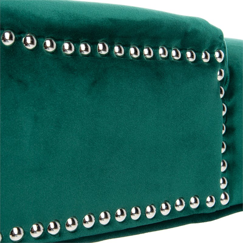 Safavieh Harlow Velvet Tufted Dining Side Chair in Emerald (Set of 2)
