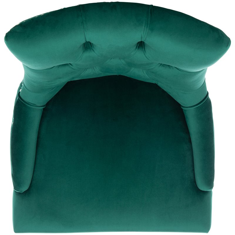 Safavieh Harlow Velvet Tufted Dining Side Chair in Emerald (Set of 2)