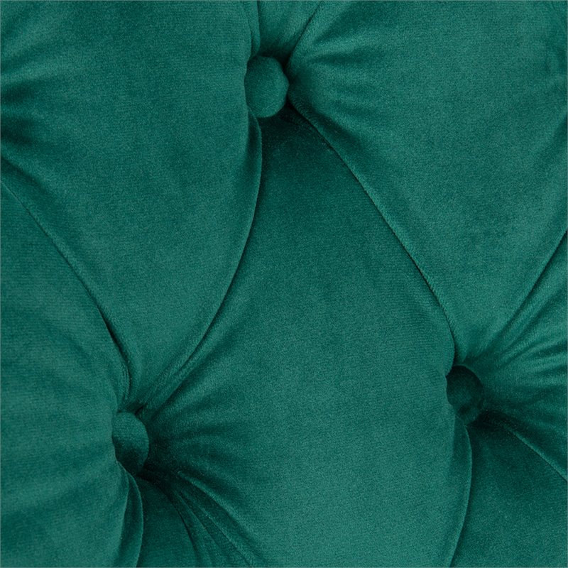 Safavieh Harlow Velvet Tufted Dining Side Chair in Emerald (Set of 2)